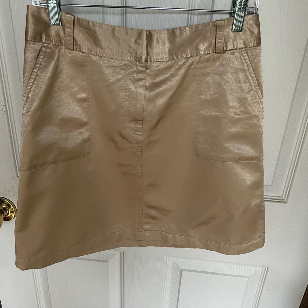 CALVIN KLEIN GOLD METALLIC MINI SKIRT - Picture 8 of 8